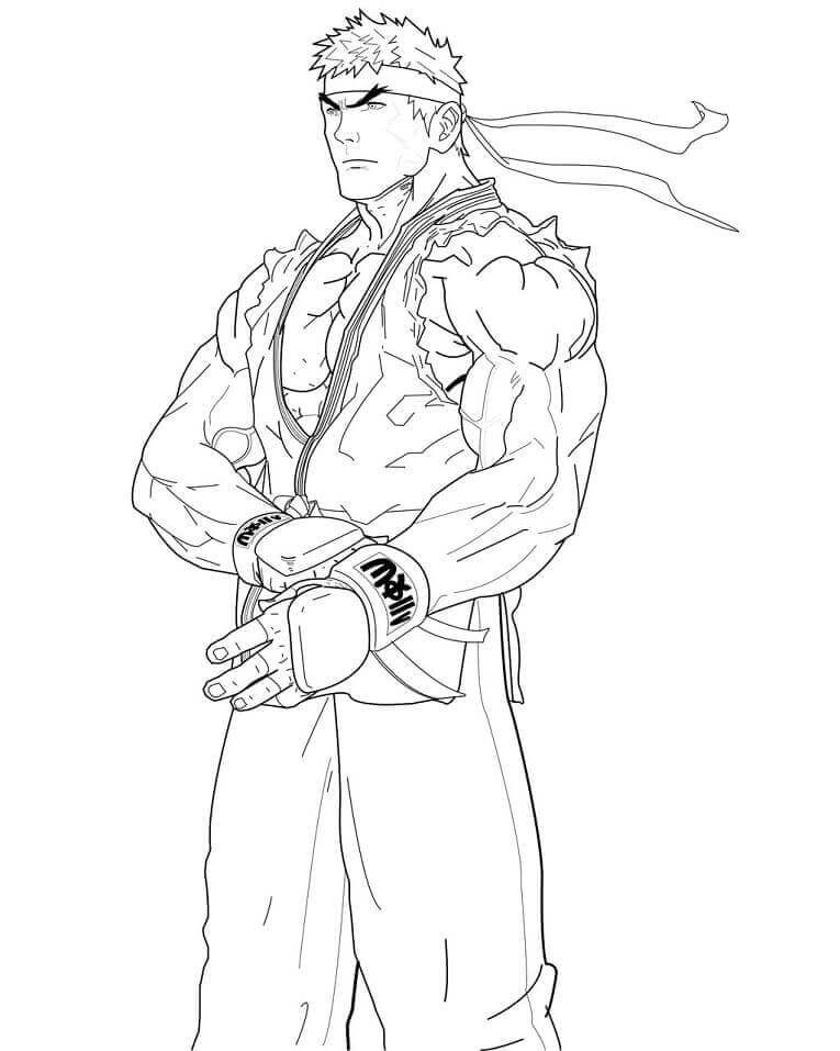 Fresco Ryu para colorir
