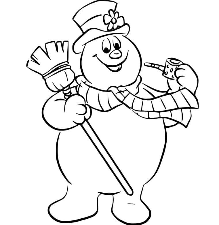 Dibujos de Frosty el muñeco de nieve fumando para colorear