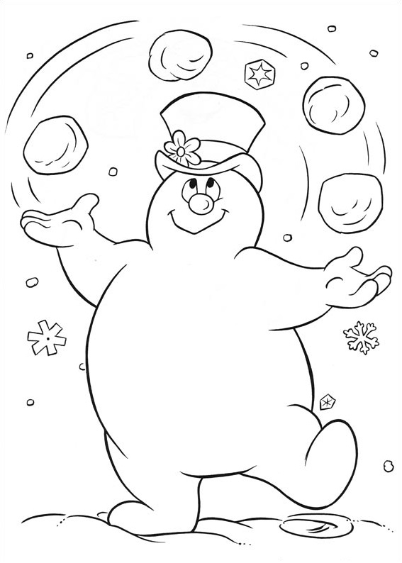 Frosty Jugando Bolas De Nieve para colorir