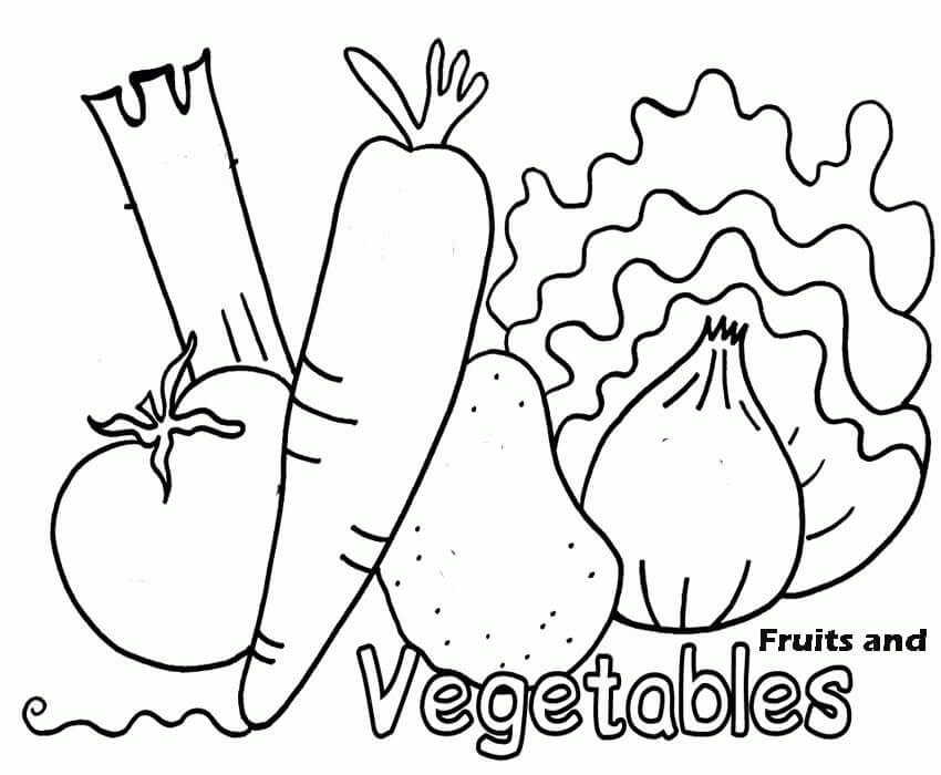 Dibujos de Fruta y Verdura para colorear