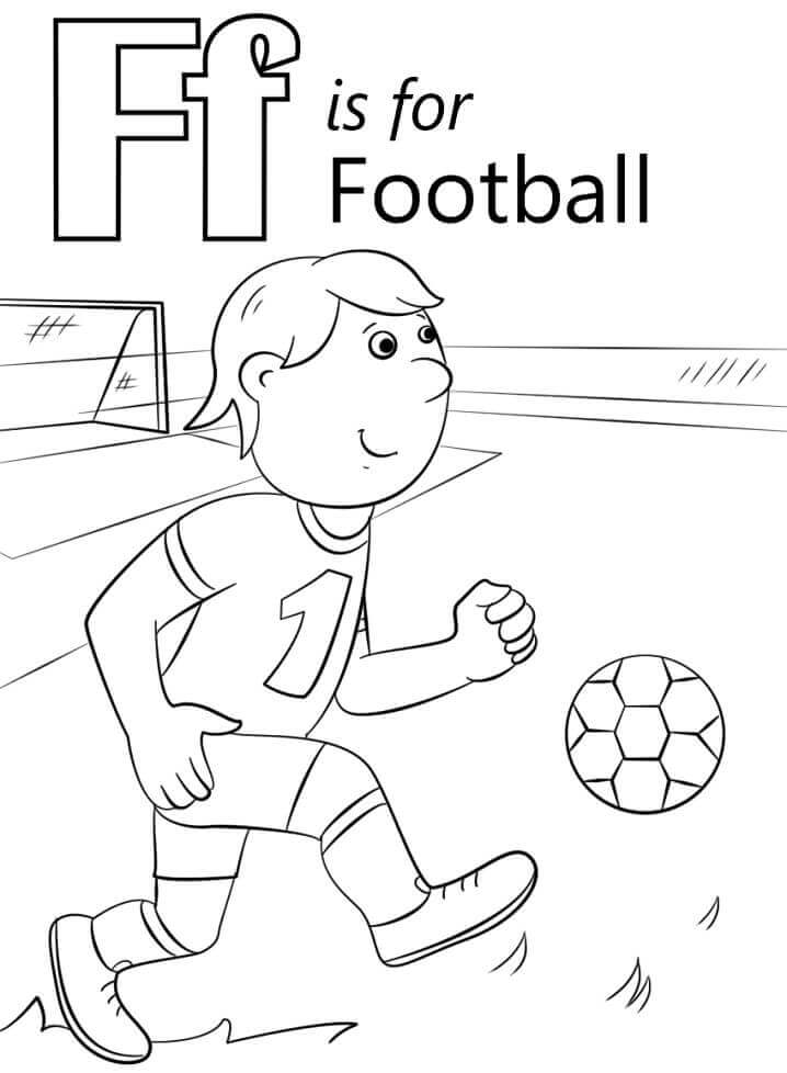 Dibujos de Fútbol, ​​Letra F para colorear