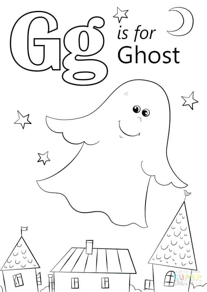 G es para Fantasma para colorir
