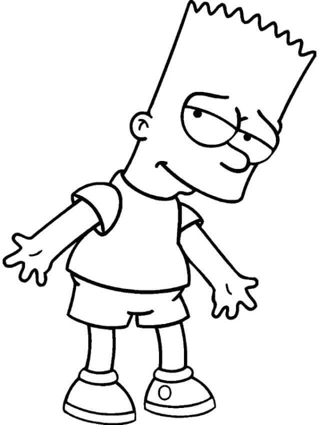 Genial Bart Simpson para colorir