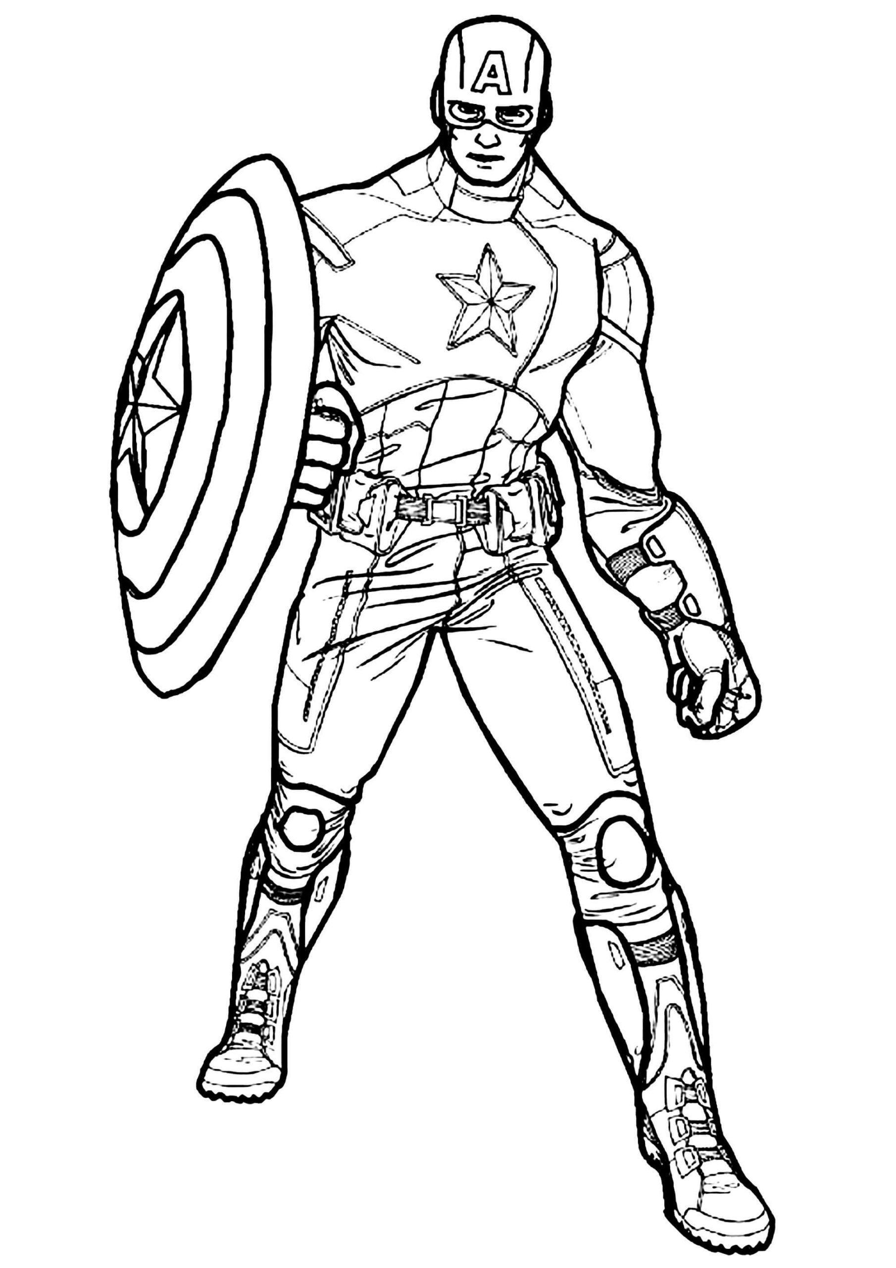 Genial Capitán América para colorir