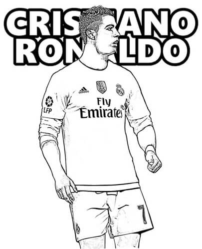 Dibujos de Genial Cristiano Ronaldo para colorear