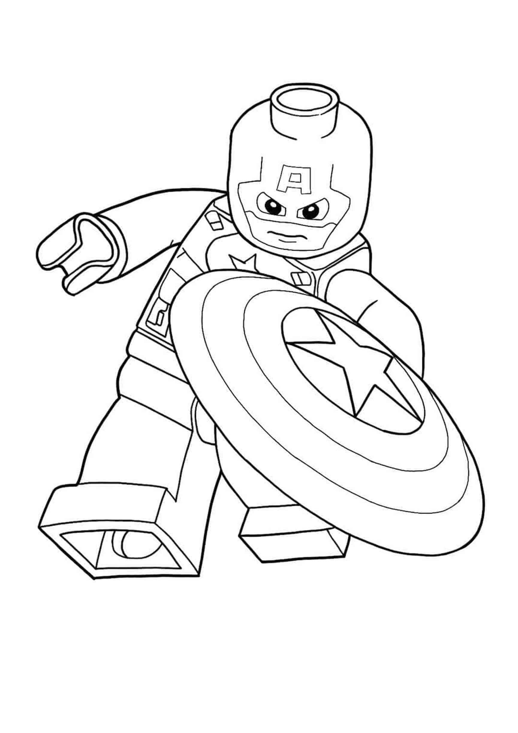 Dibujos de Genial Lego Capitán América para colorear