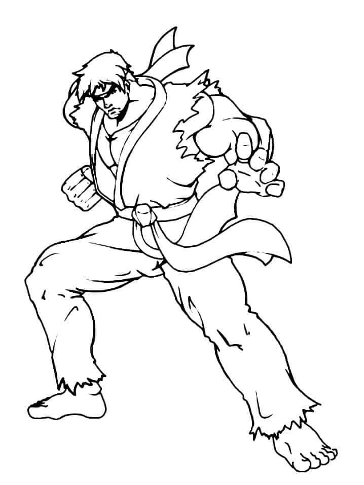 Genial Lucha de Ryu para colorir