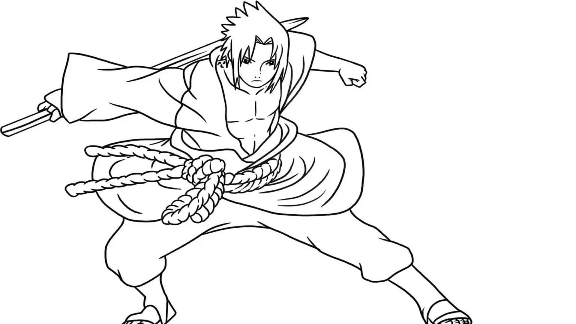 Dibujos de Genial Sasuke para colorear