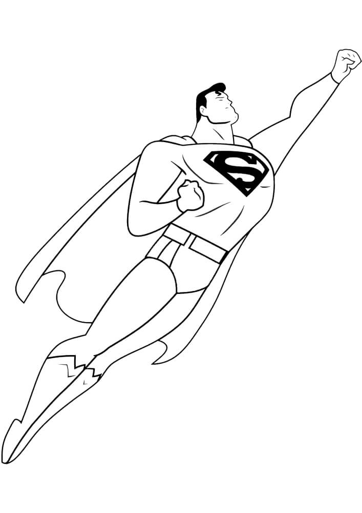 Genial Superman Volando para colorir