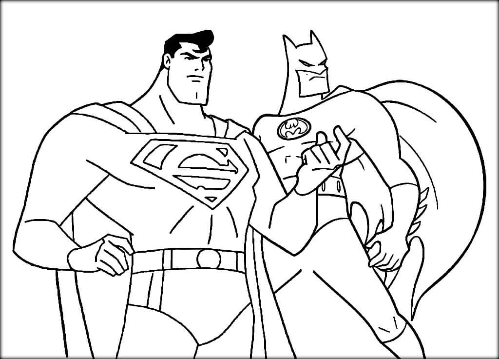 Dibujos de Geniales Superman y Batman para colorear