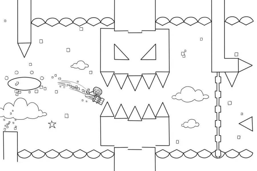Geometry Dash gratis para niños para colorir