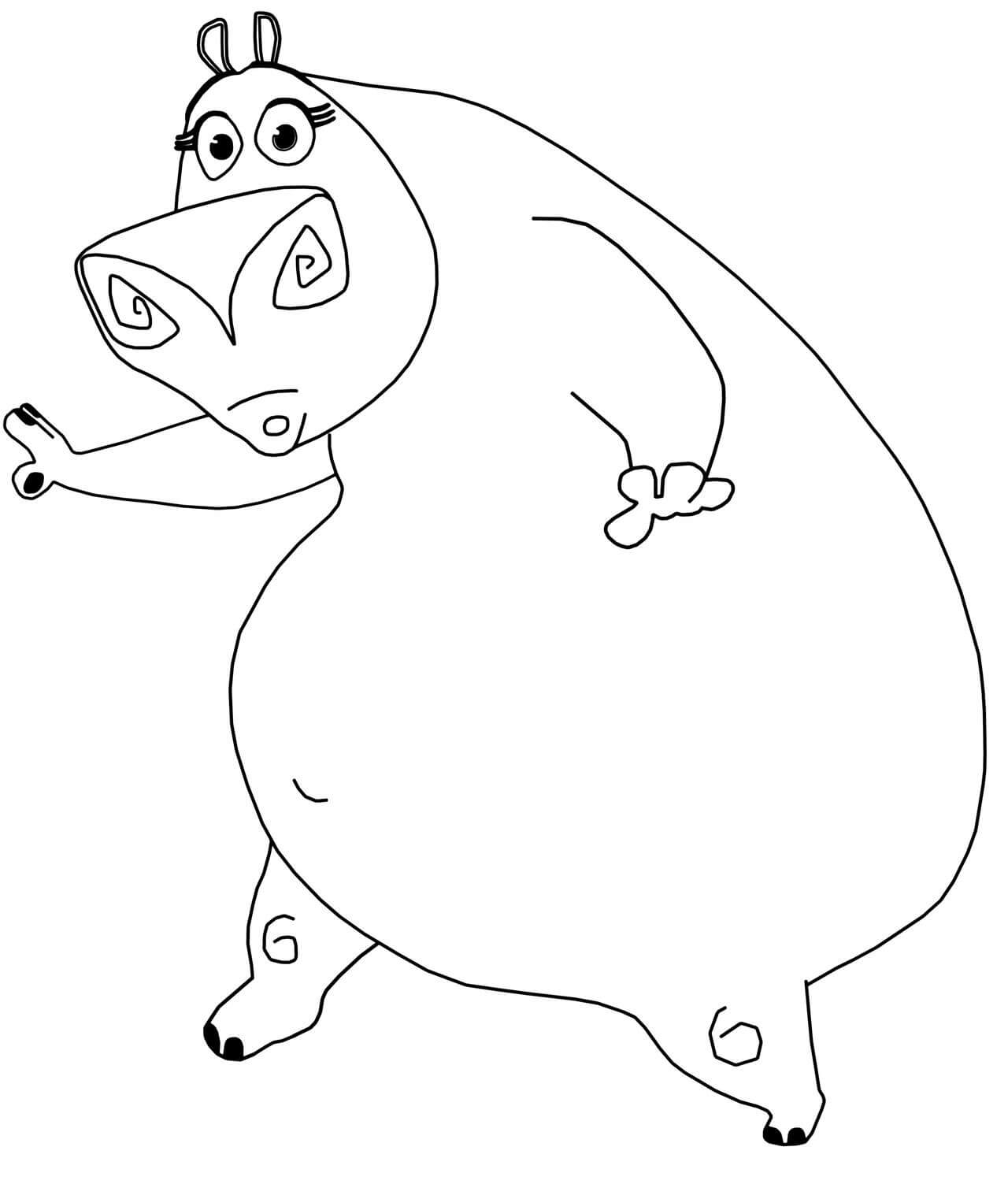 Dibujos de Gloria la Hipopótamo para colorear