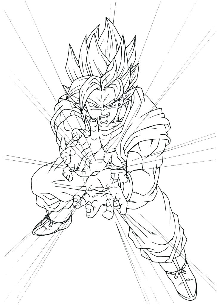 Goku Con Kame Hame Ha para colorir