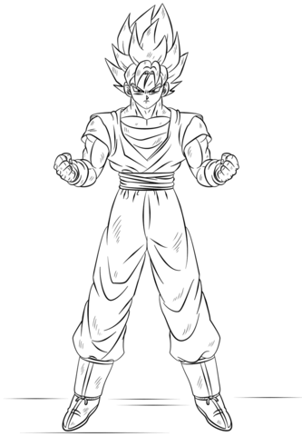 Goku Super Saiyan para colorir