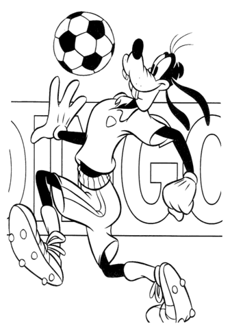 Goofy Jugando Al Fútbol para colorir