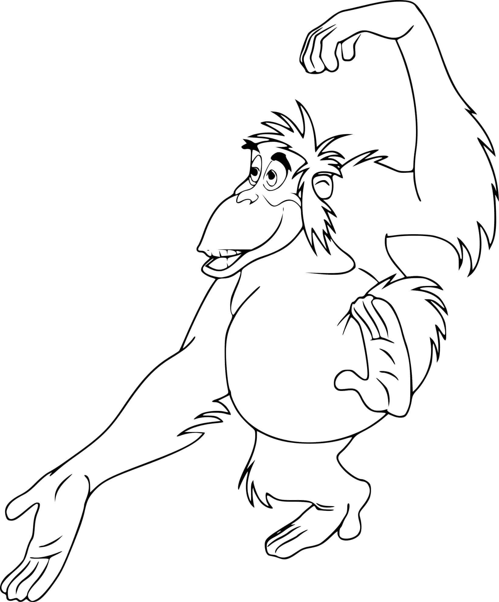 Dibujos de Gorila de Divertidos Dibujos Animados para colorear