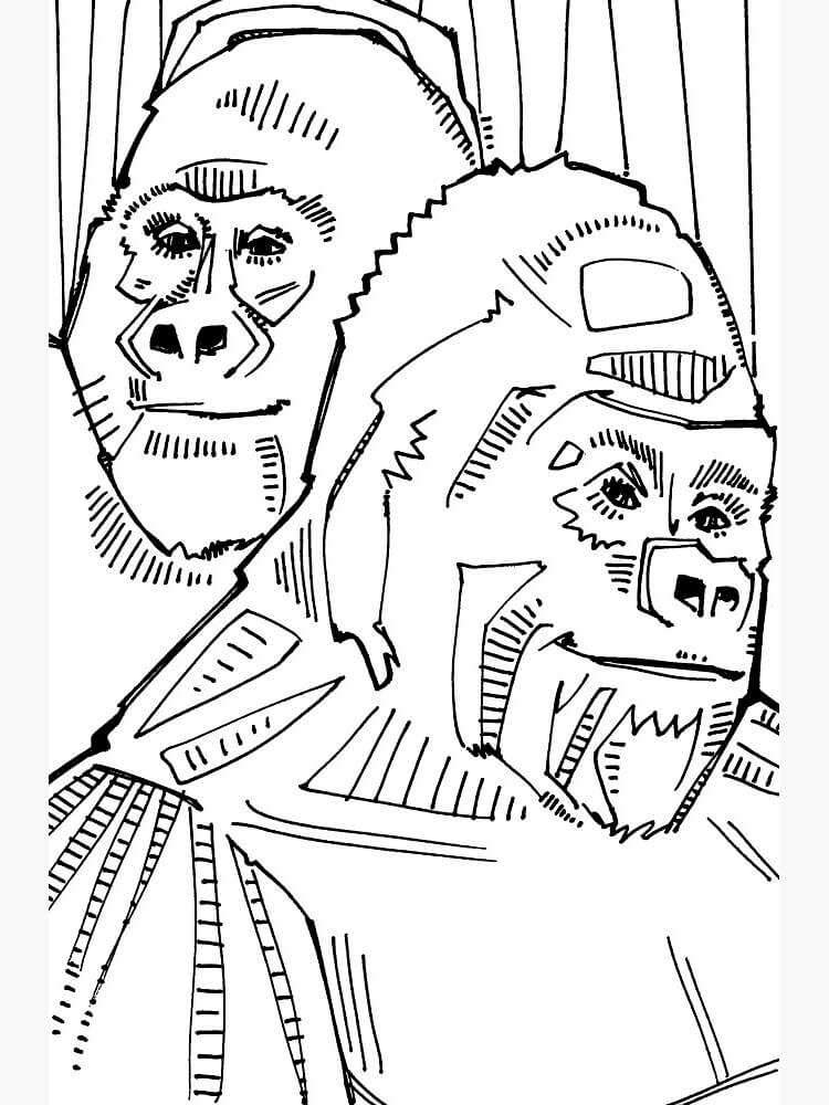 Dibujos de Gorila de Montaña para colorear