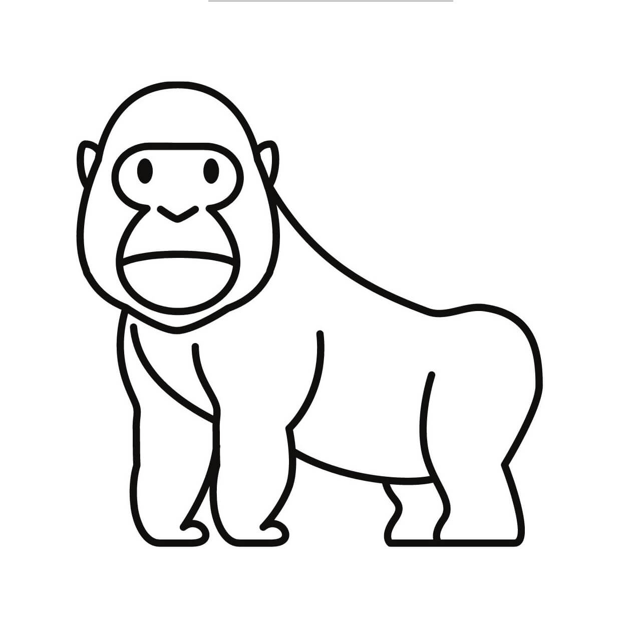 Gorila Fácil para colorir