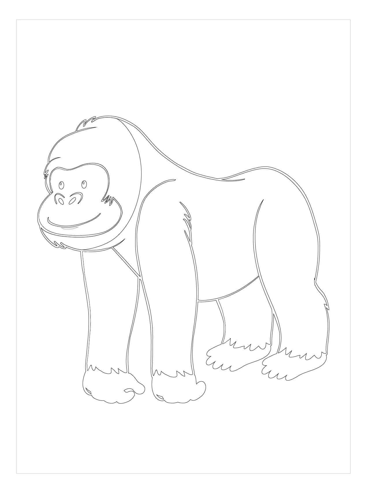 Gorila Feroz para colorir