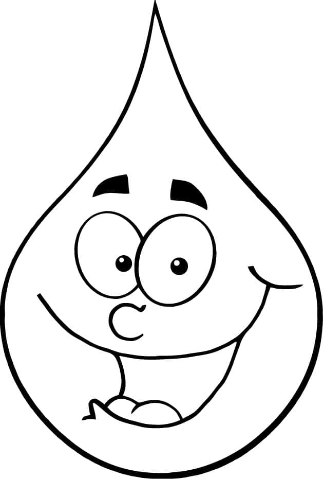 Dibujos de Gota de agua sonriendo para colorear