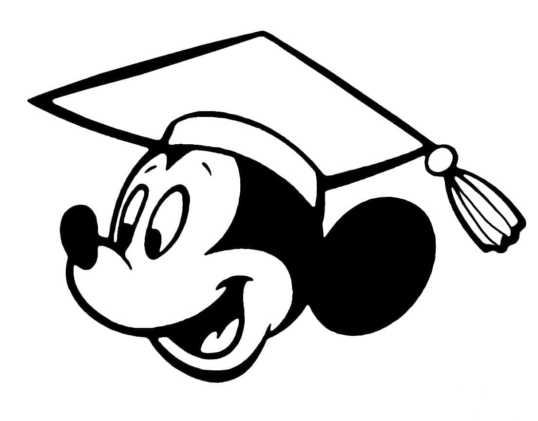 Graduación de Mickey Mouse para colorir