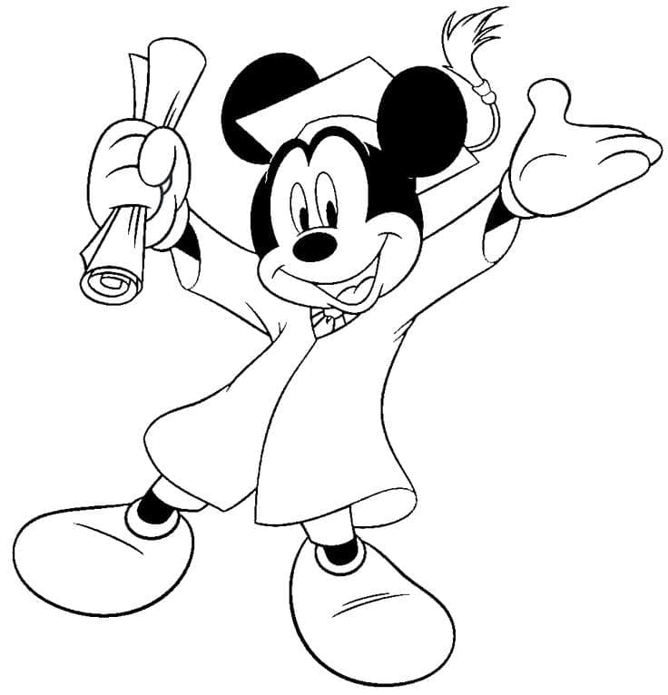 Graduación Mickey Mouse para colorir