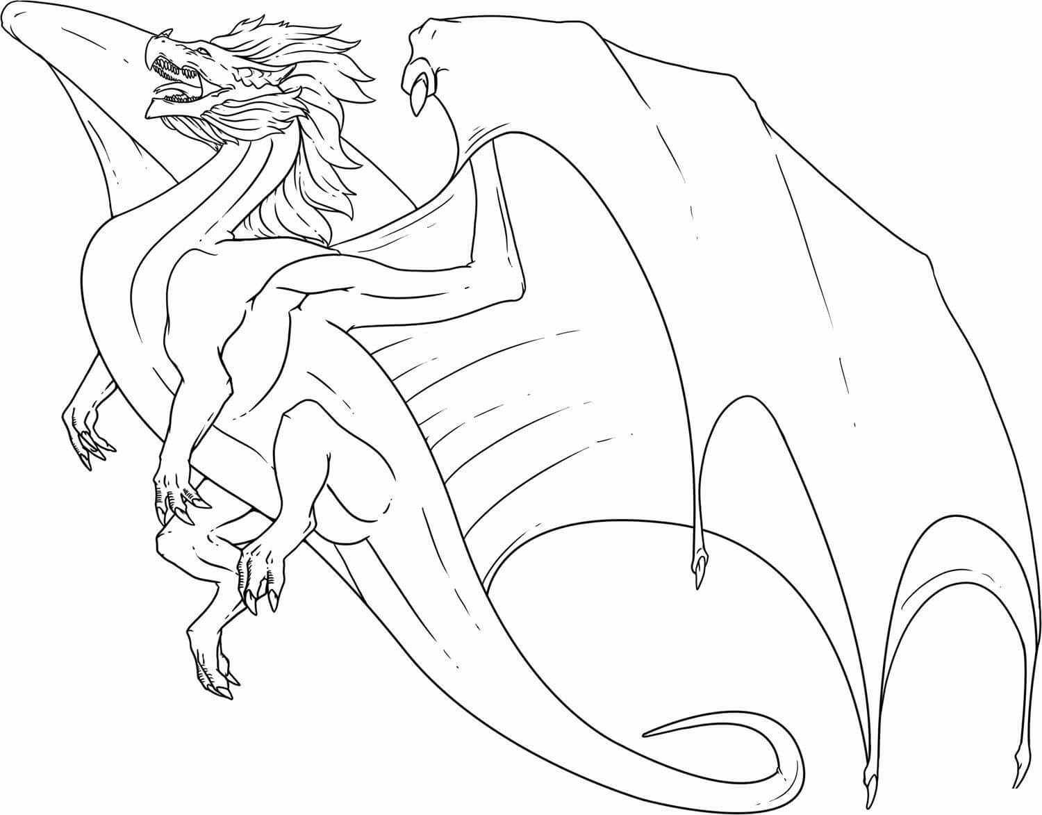 Dibujos de Gran Dragón Volador para colorear