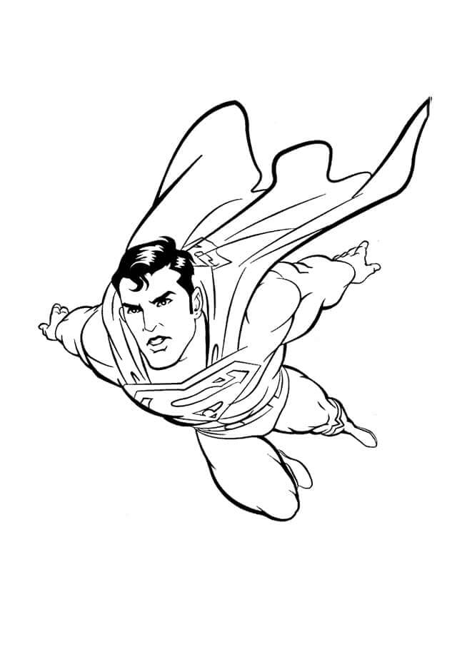 Gran Superman Volando para colorir