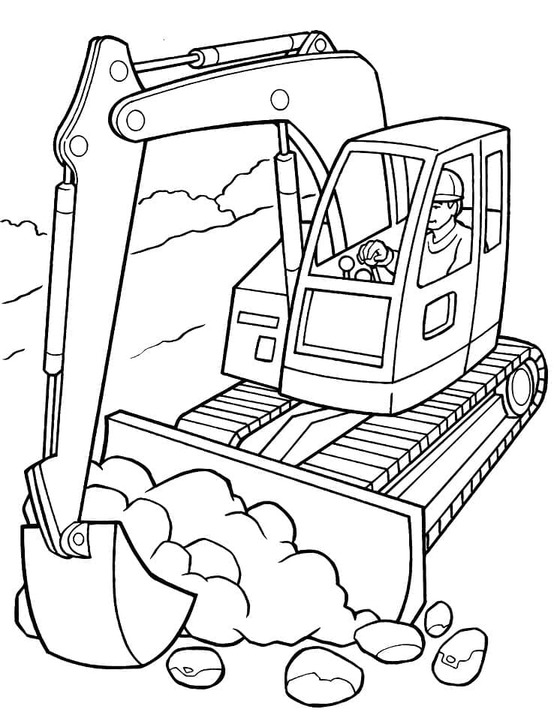 Dibujos de Gratis Excavadora para colorear