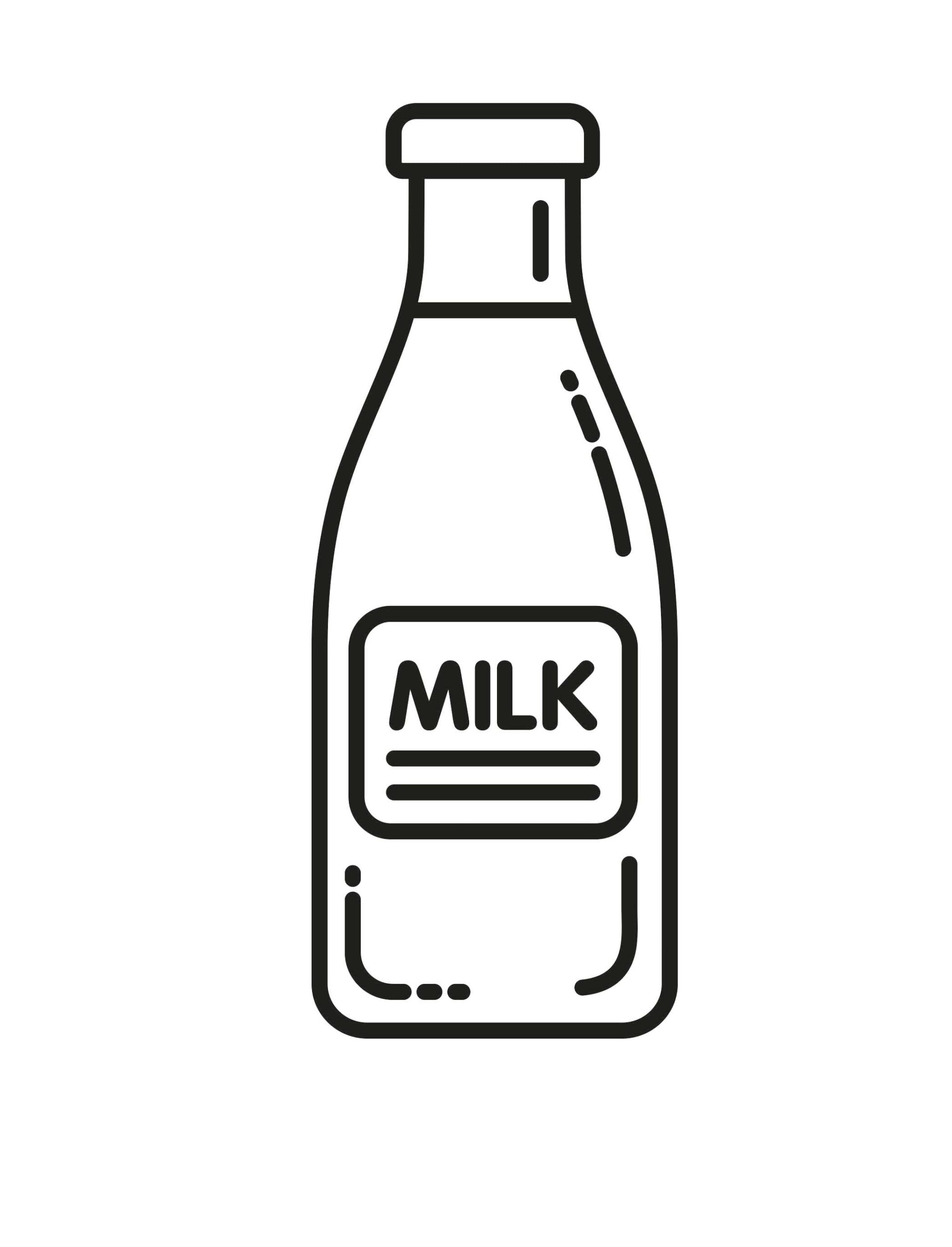 Dibujos de Gratis leche fácil para colorear