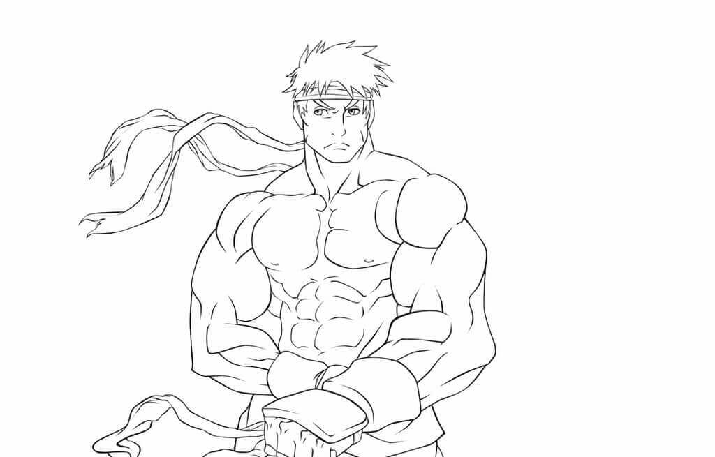 Guapo Ryu para colorir
