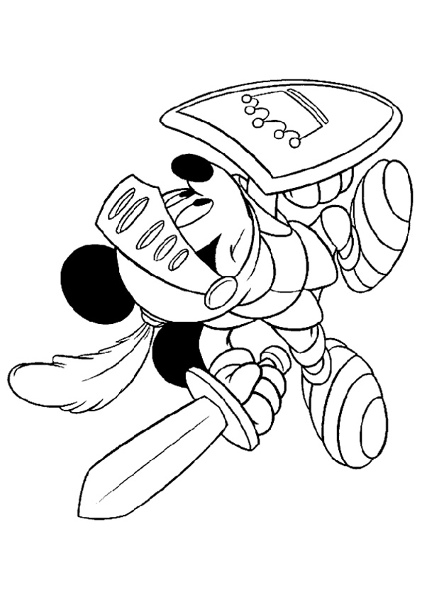Guerrero Mickey para colorir