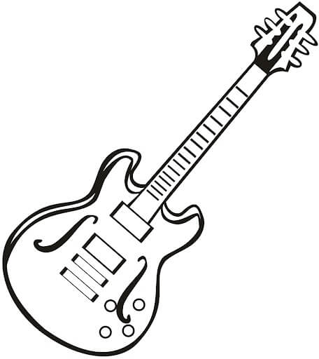 Dibujos de Guitarra Eléctrica Libre para colorear
