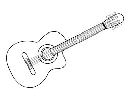 Dibujos de Guitarra Simple para colorear