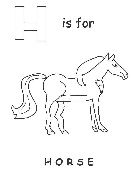 H es para Caballo para colorir