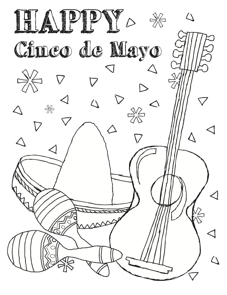 Dibujos de Happy Cinco de Mayo para colorear