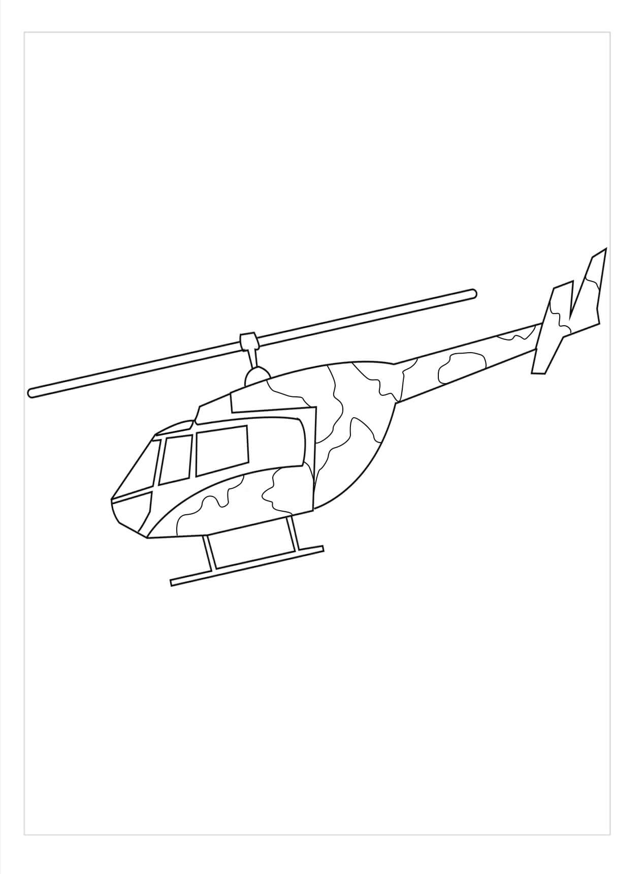 Helicóptero Básico del Ejército para colorir