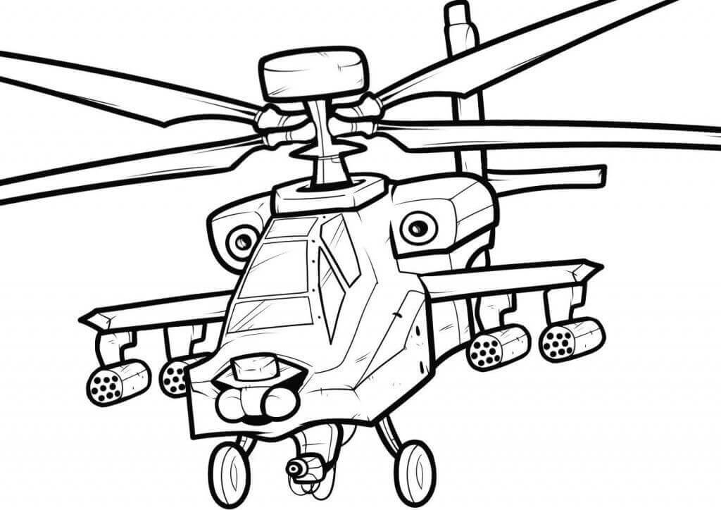 Helicóptero de Guerra para colorir