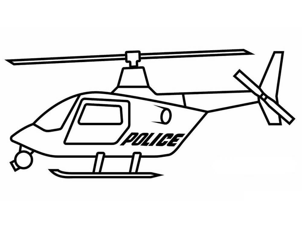 Helicóptero de la Policía para colorir