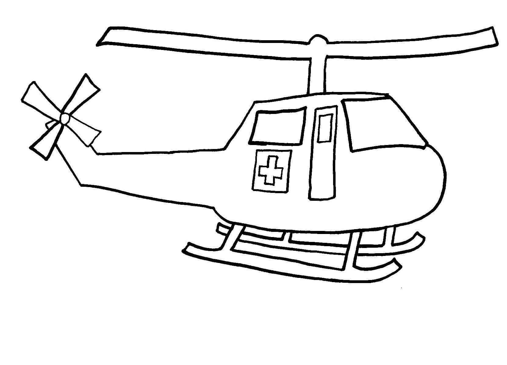 Dibujos de Helicóptero del Hospital para colorear