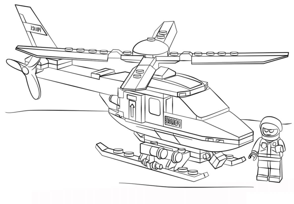 Helicóptero Lego Básico para colorir