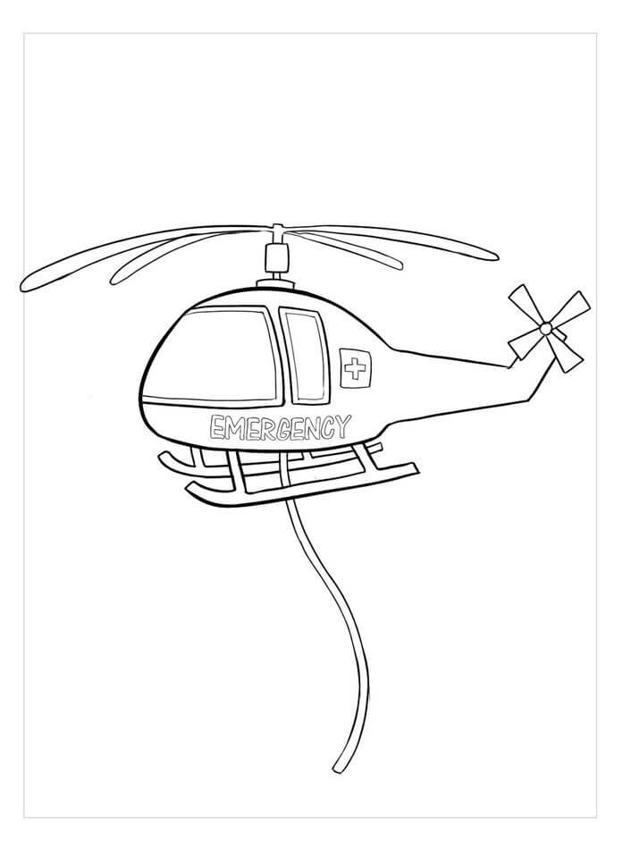 Helicóptero Sencillo para colorir