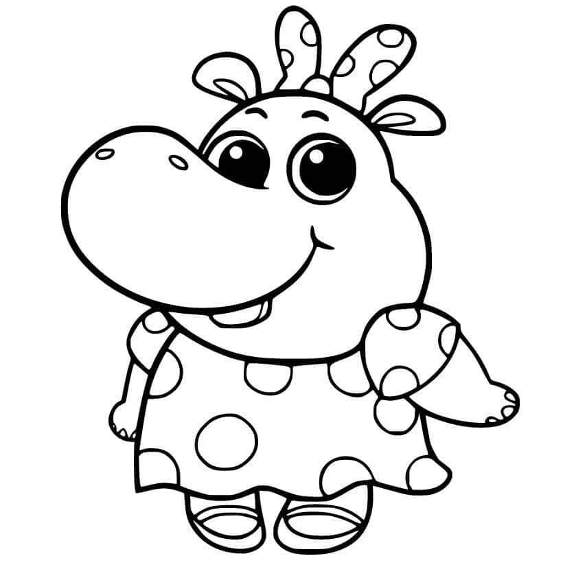 Henrietta Hipopótamo para colorir