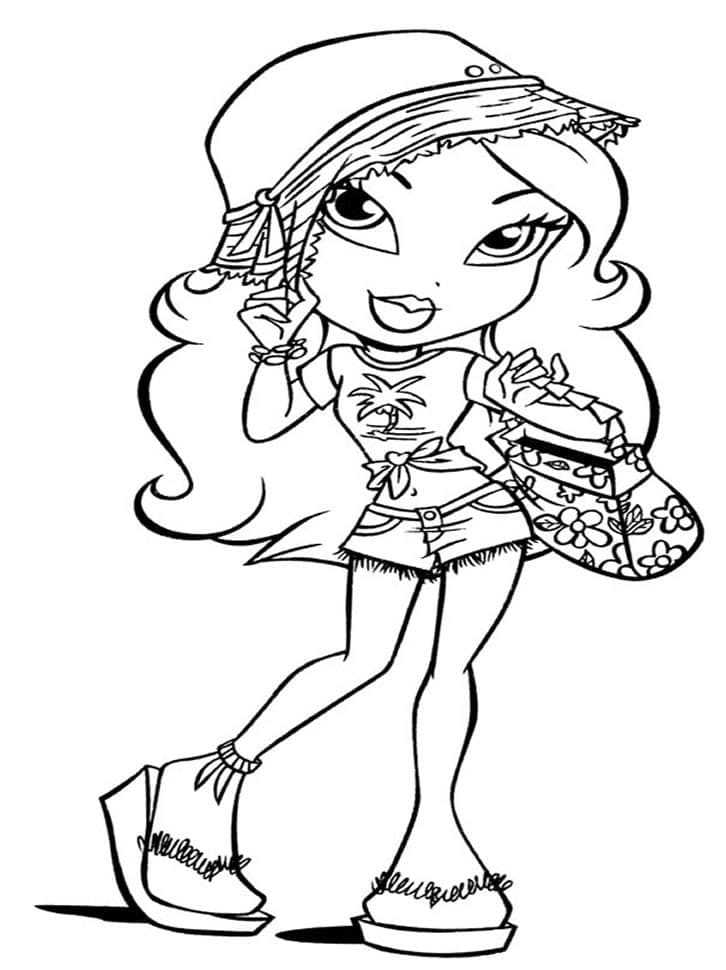 Dibujos de Hermosa muñeca Bratz para colorear