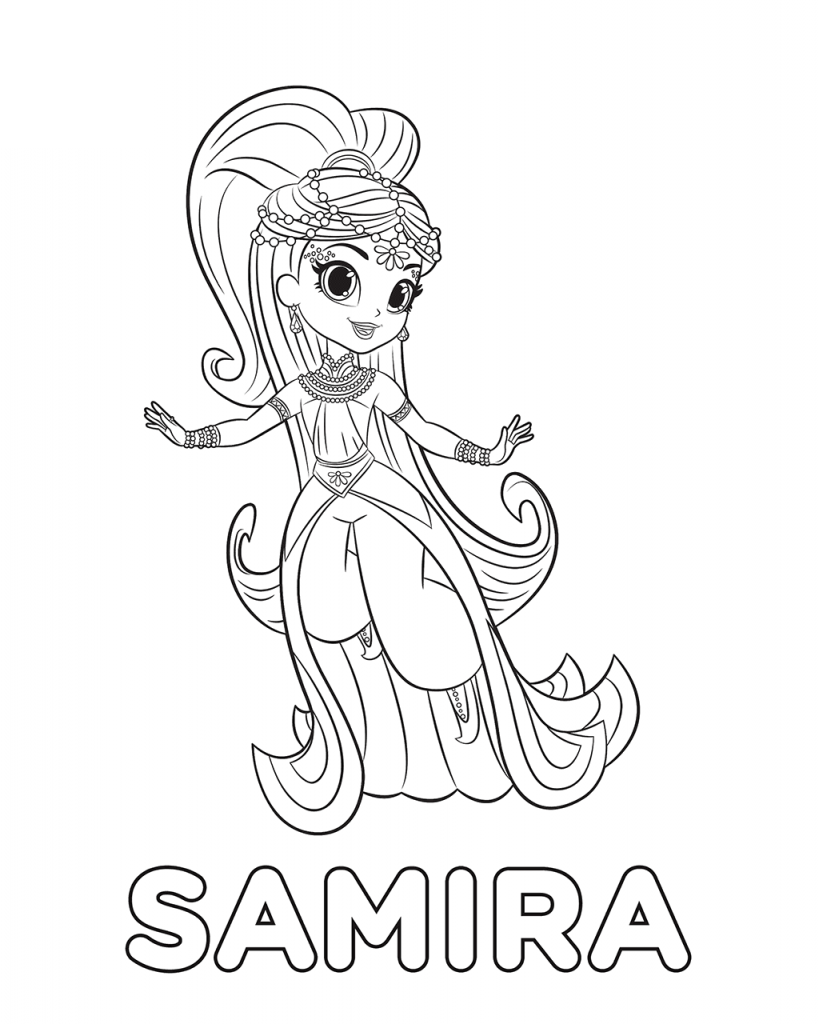 Hermosa Princesa Samira para colorir