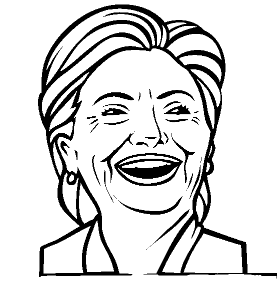 Dibujos de Hillary Clinton Sonriendo para colorear