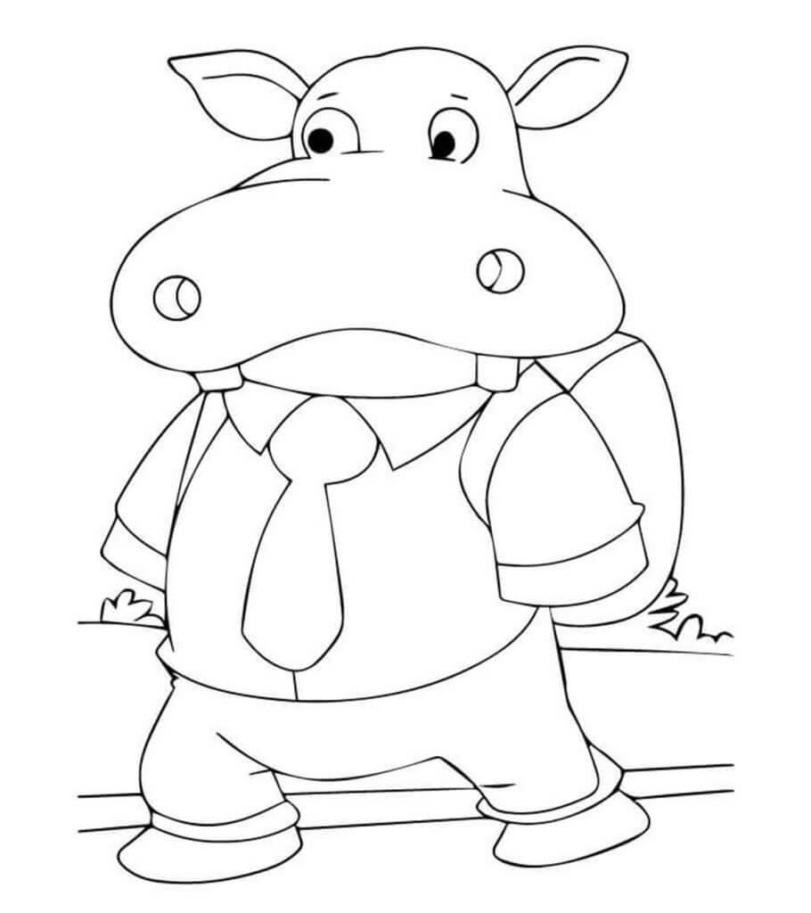 Dibujos de Hipopótamo De Pie para colorear