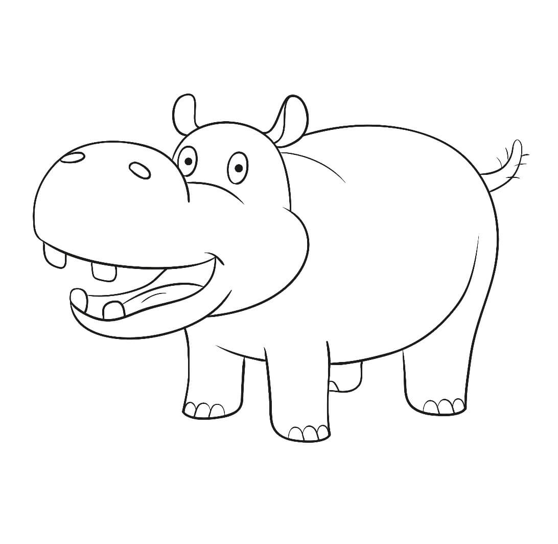 Dibujos de Hipopótamo Imprimible para colorear