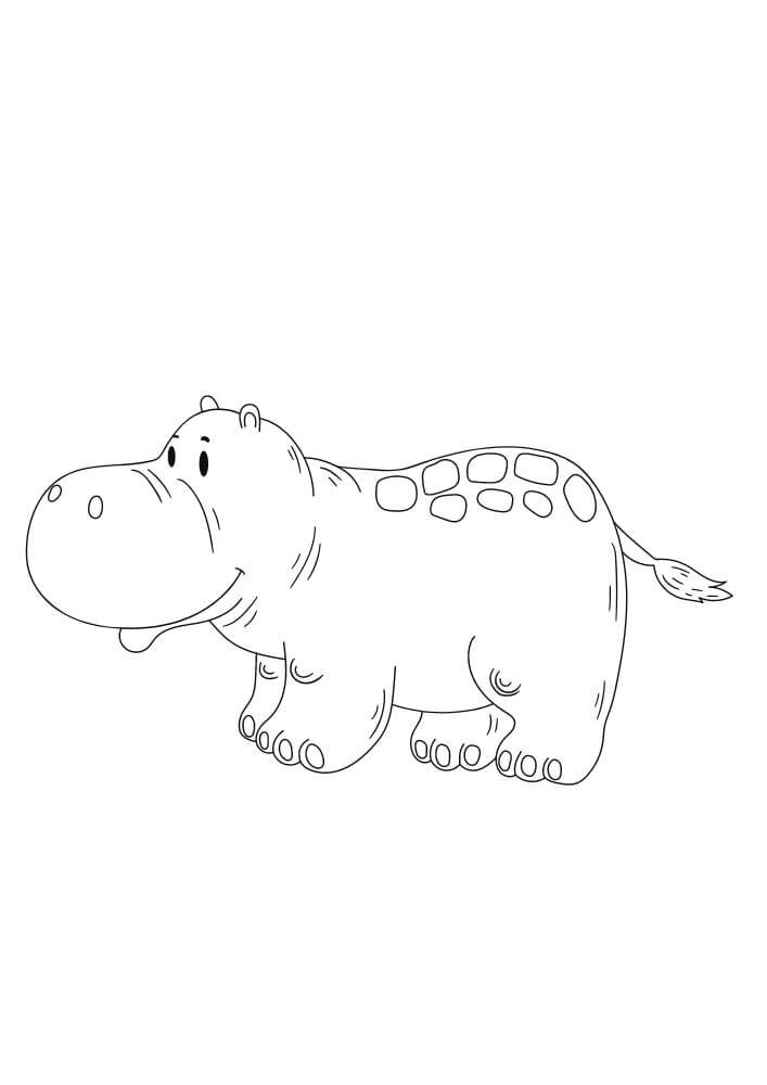 Dibujos de Hipopótamo Libre para colorear