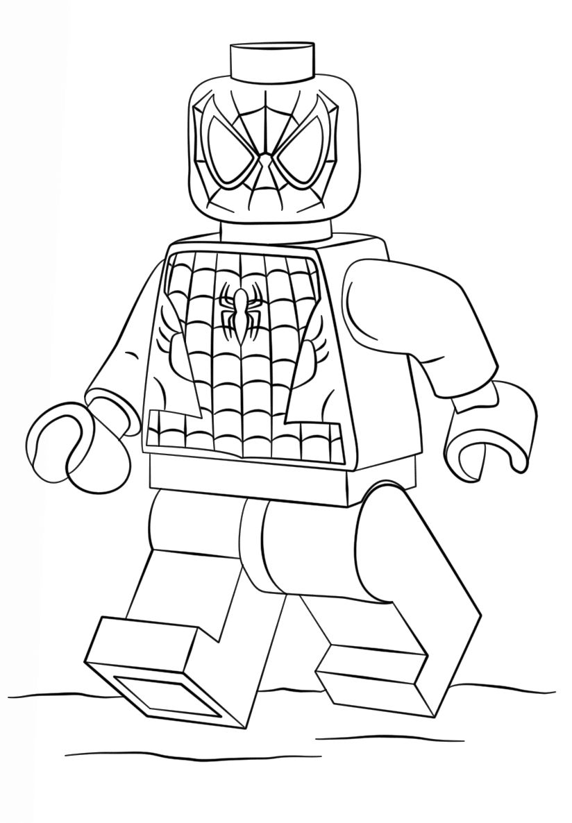 Hombre Araña Lego para colorir